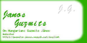janos guzmits business card